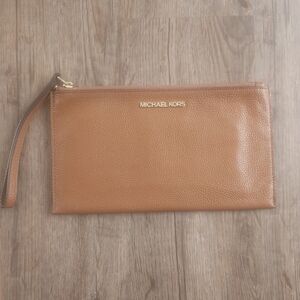 Michael Kors Brown Leather Wristlet